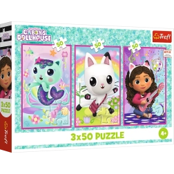 Puzzle 3x50 - La casa de muñecas de Gabby: Conoce a Gabby y a los gatitos