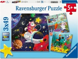 Puzzle Ravensburger profesiones del reino de la fantasía, 3×49 piezas