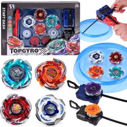 Set de peonzas de batalla TOP GYRO X con arena y lanzadores