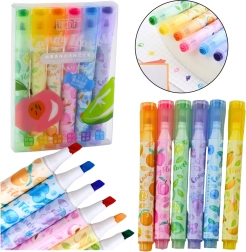 Resaltadores frutales de colores con sello - set de 6 uds