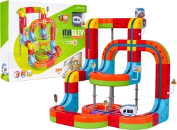 Pista magnética de colores con tren (140 piezas)