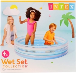 Piscina infantil inflable 147 × 33 cm, azul, 3 cámaras