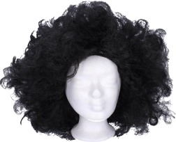 Peluca negra para carnaval y fiestas temáticas