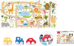 Bloques de construcción blandos con coche safari – juego de 8 uds