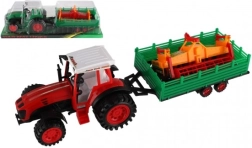 Tractor de plástico con remolque y rodillo de cosechadora, 46 cm