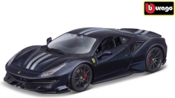 Ferrari TOP 488 Pista azul con franja plateada 1:24 modelo Bburago