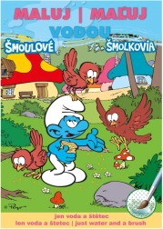 Libro para colorear pinta con agua A5 – Los Pitufos 15 × 21 cm