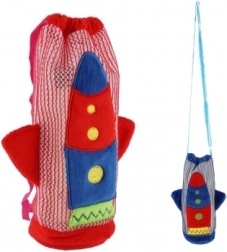 Funda de felpa para botella infantil COHETE, 12 × 22 cm