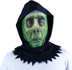 Máscara textil verde para Halloween y carnaval