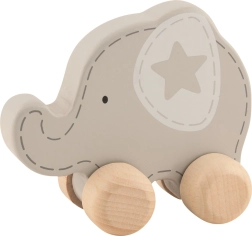 Goki elefante de madera con ruedas