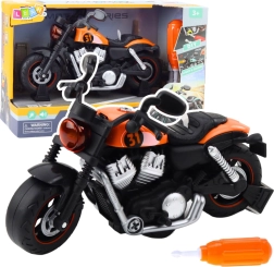 Motocicleta para desmontar y montar con efectos de luz y sonido - Naranja