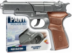 Pistola de juguete policial metálica de cápsulas PANTHER Silver, de 8 tiros