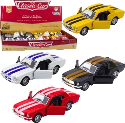 Cochecito clásico de metal 1:32 con tracción pull-back y puertas que se abren