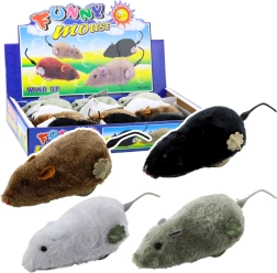 Juguete de ratón de peluche con cuerda para niños y gatos