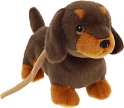 Keeleco cachorro de perro salchicha con correa, 23 cm