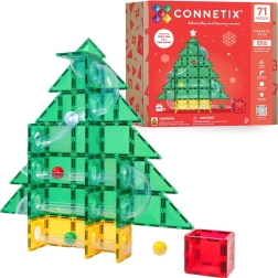 Connetix edición navideña Christmas Tree Ball Run – construcción magnética, 71 piezas