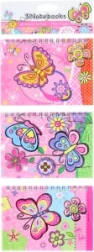 Cuadernos con motivo de mariposas – set de 3 uds