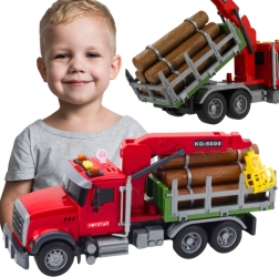 Woopie camión maderero con grúa giratoria, luces y sonidos 1:14