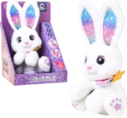Conejito de peluche blanco interactivo con luz y sonido