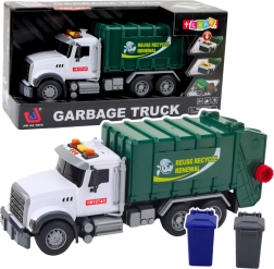 Camión de basura infantil con luces y sonidos 1:14, verde