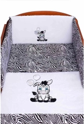 Ropa de cama de 3 piezas para cuna New Baby Zebra, blanco‑negro 100 × 135 cm