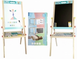 Pizarra de madera de doble cara de 85 cm con accesorios