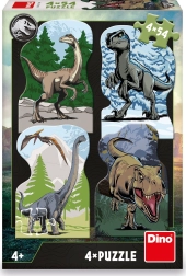 Puzzle Jurassic World con motivos de dinosaurios 4x54 piezas