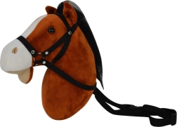 Cabeza de caballo de peluche con sonido 30 cm – marrón oscuro