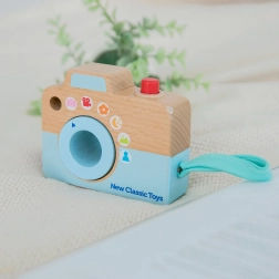 Cámara de fotos de madera para niños con caleidoscopio
