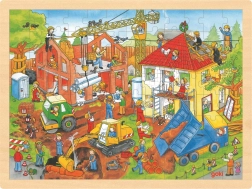 Puzzle de madera Goki En la obra 96 piezas