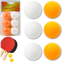 Pelotas de ping-pong blancas y naranjas (6 uds.)