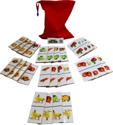 Dominó de madera Frutas y verduras 28 piezas
