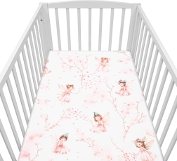 Sábana de algodón para cuna NEW BABY Hadas 120×60 cm