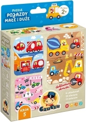 Puzzle de vehículos pequeños y grandes: juego y rompecabezas en uno