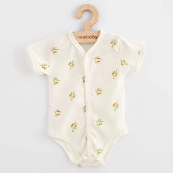 Body para bebé cruzado de manga corta de algodón orgánico NEW BABY Olivas, talla 68