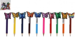 Lápices de colores con adorno de mariposa set de 10 uds