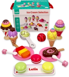 Set de helados de madera Lelin - 25 piezas