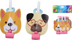 Matasuegras de fiesta con motivo de perro – 6 uds.