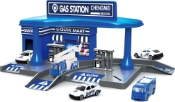 Estación de servicio policial con dos cochecitos
