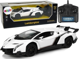 Coche RC 1:24 LAMBORGHINI VENENO con luces LED, blanco