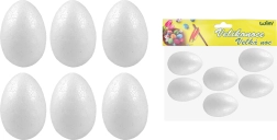 Huevos decorativos de poliestireno 6 cm, 6 uds