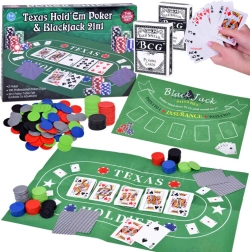 Juego de cartas Poker y Blackjack Set 2 en 1