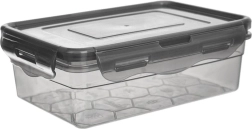 Recipiente de plástico para alimentos con tapa y junta de silicona, gris, 850 ml