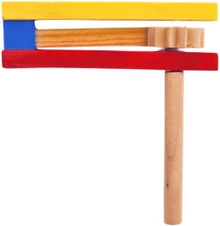 Carraca de madera de Pascua multicolor 11 cm - 1 pieza
