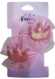 PINK horquillas para el pelo corona brillante, 2 uds