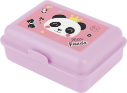 Caja rosa para almuerzo con motivo Hello Panda