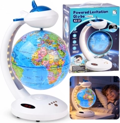 Globo terráqueo levitante 4 en 1 con rotación 360° (lámpara LED, altavoz Bluetooth, reloj)