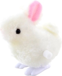 Conejito saltarín de cuerda de plástico y peluche