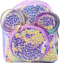 Mochila infantil con lentejuelas y orejas de ratón morada 22 cm 3L