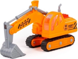 Excavadora de orugas de 20 cm sin propulsión – resistente juguete de construcción de plástico